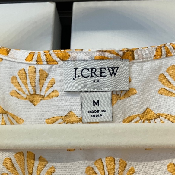 J. Crew Yellow Shell Print Blouse - Picture 2 of 8